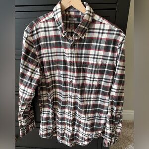 Eddie Bauer Red and Black Plaid Shirt Soft Flannel Casual